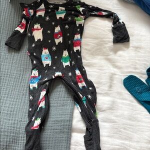 Little Sleepies Black Pajama Set with Festive Bears